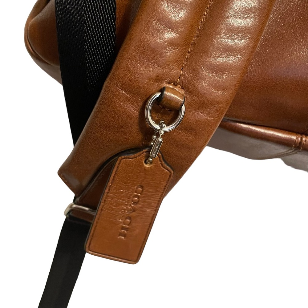 Coach Brown Leather Dark Saddle Backpack - Picture 2 of 9